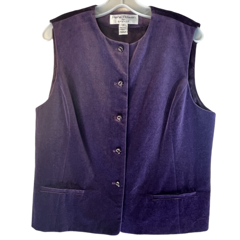 Rena Rowan for Saville Purple Velvet Vest